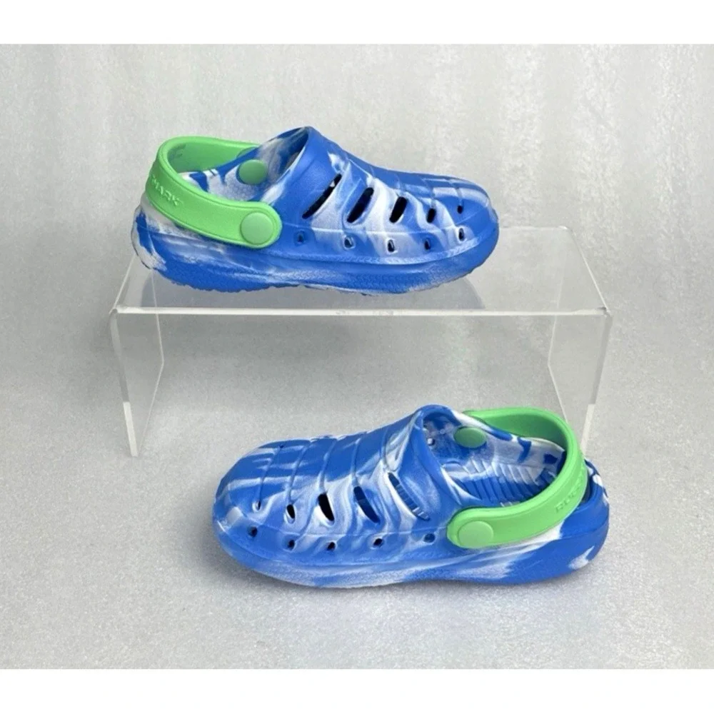Rugged Shark Eva Clogs Lightweight Slip on Blue Green Toddler Boys Size 7 NEW
